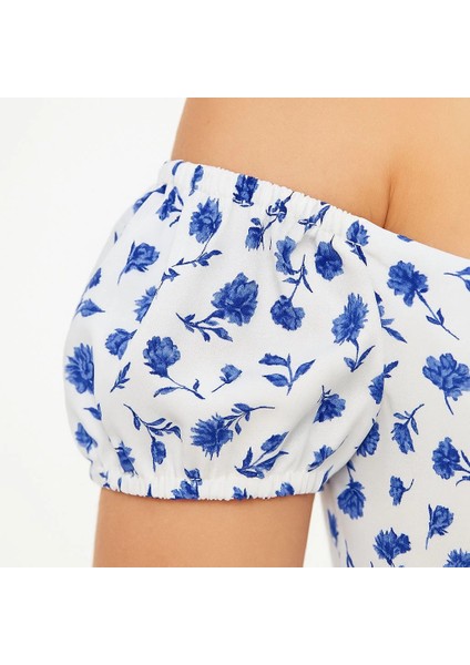 Bardot Omuzu Acık Çiçek Desenli Elbise - Desenli fırsatları