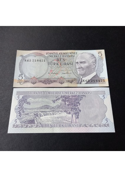 3996368F6C5CB7C3C2 6.emisyon 5türk-Lirası K65 Serisi Çil Eski Kağıt Para