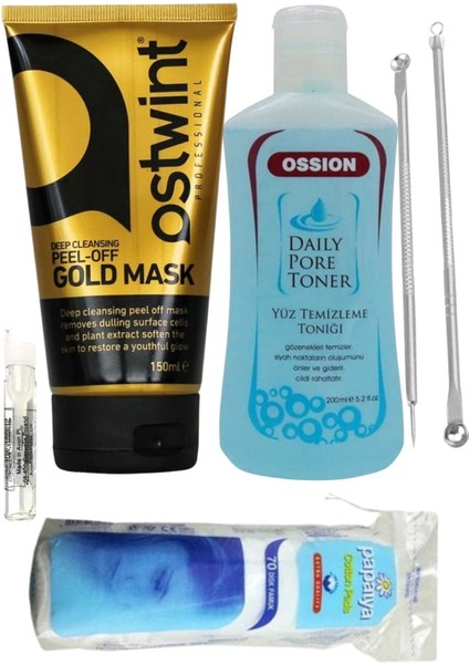 Altın Maske 150ML + Tonik + 2'li Akne Çubuğu /set 5 Parça