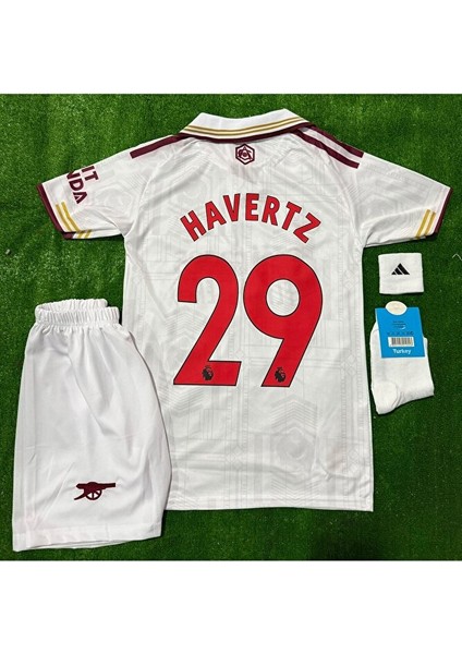 2026 Arsenal Kai Havertz Yeni Sezon 3. Alternatif Krem Çocuk Forması 4’lü Set
