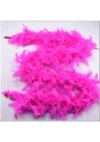 Fuşya Renk Kabarık Tüylü Otriş Boa Gerçek Tüy Dekorasyon modelleri