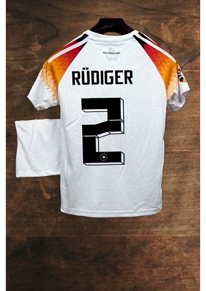 Almanya Euro 2024 Antonio Rüdiger 2 Iç Saha Beyaz Çocuk Forması 3'lü Set (White) modelleri