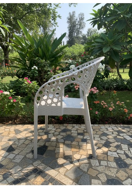 Lotus Bahçe Sandalyesi Rattan Desenli Gri fırsatları