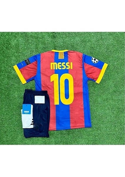 2011 Şampiyonlar Ligi Finali Lionel Messi //10 Çocuk Forması Şort Çorap Bileklik 4'lü Set