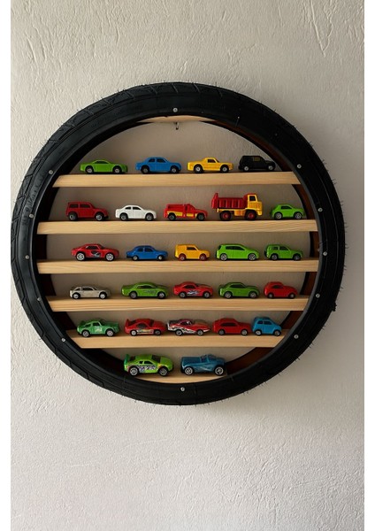 Duvar Rafı Tekerlek Araba Rafı Oyuncak Araba Rafı Çocuk Odası Ofis