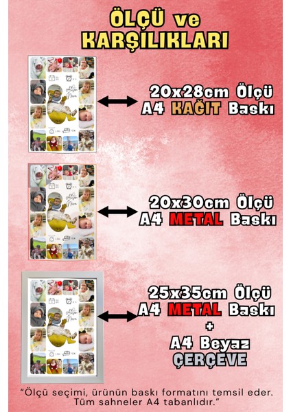 Kişiye Özel 1 Yaş Gelişim Tablosu – Silüet Tasarım – 13 Fotoğraflı; Kâğıt, Metal, Mdf Çerçeveli modelleri