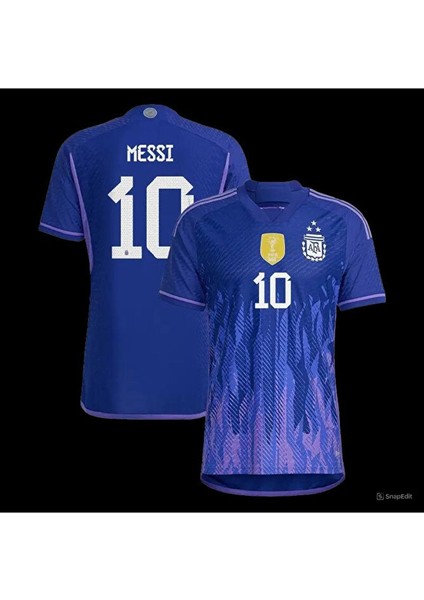Arjantin 2022 Dünya Kupası Lionel Messi Deplasman Forması (Mavi)