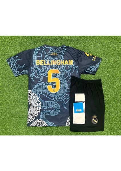 R.e.a.l M.a.d.r.i.d 2024/25 Sezonu Jude Bellingham Dragon Desenli Konsept Çocuk Forması 4'lü Set fiyatları