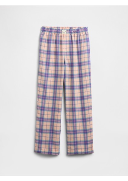 Kız Çocuk Mor %100 Geri Dönüştürülmüş Flannel Pijama Altı