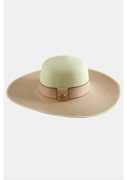 Techmrt Şeritli Hasır Şapka-Pudra Rengi fiyatları