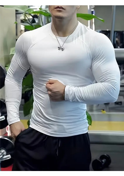 Uzun Kol Futbol Body Uzun Kol Fitness Body Gym Body Sporcu Uzun Kol Fitness Body Beyaz fırsatları