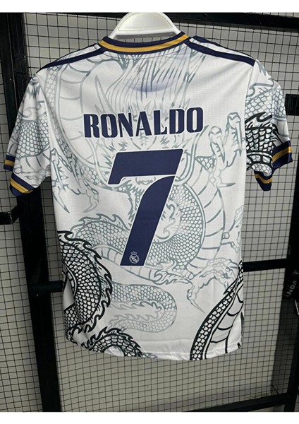 C.ronaldo R.madrid Dragon Retro Futbol Forması Hava Alabilen Polyester Kumaş Futbol Forması fırsatları