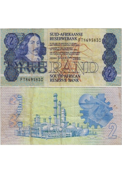 Güney Afrika Cumhuriyeti 2 Rand 1981-90 Çok Temiz.