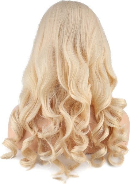 Dalgalı Perçemli Uzun Fiber Sentetik Peruk / Platin indirimleri