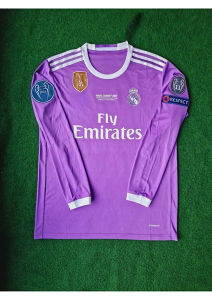 Retro Cristiano Ronaldo Final Cardiff Mor Uzun Kol Futbol Forması Özel Forma Kumaşı fırsatları