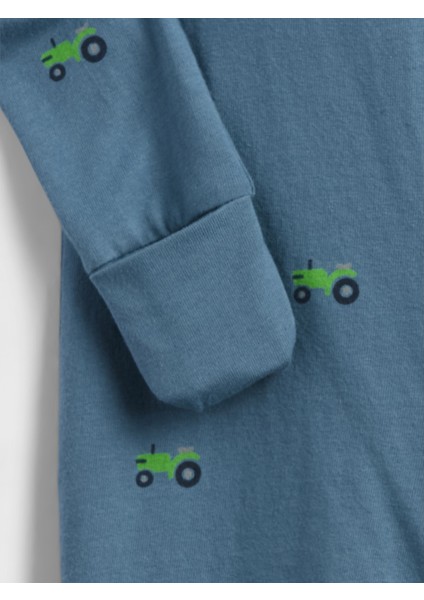 Bebek Mavi First Favorites Organik Pamuklu Ayaklı Bodysuit fiyatları