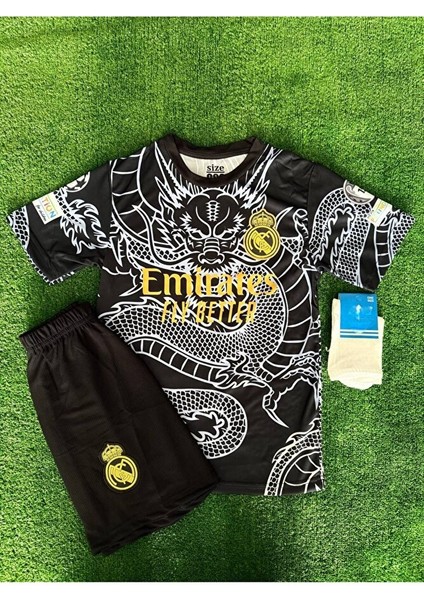 Real Madrıd Mbappe Dragon Desenli Siyah 4lü Set Forması fiyatları