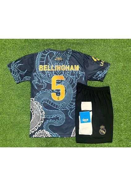 R̴.m̴a̴d̴r̴i̴d̴ 2026 Sezonu Dragon Desenli Jude Bellingham //5 Konsept Çocuk Forması 4'lü Settt