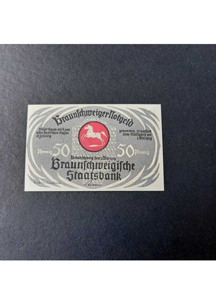 3996368F8069CAAA1F 1923 German Trade Card Horse Racıng Scene 50PF Nortgeld Çil fiyatları