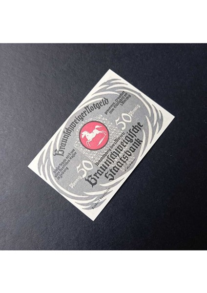 3996368F8069CAAA1F 1923 German Trade Card Horse Racıng Scene 50PF Nortgeld Çil fırsatları