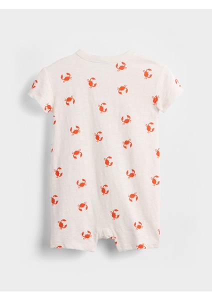 Bebek Beyaz Pocket Kısa Tek Parça Tulum fiyatları