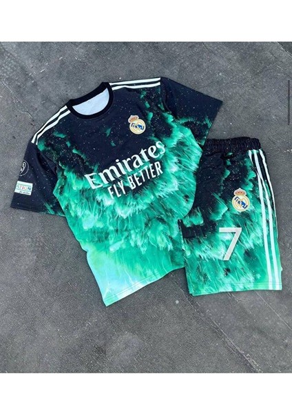 Cristiano Ronaldo Cr7 Özel Tasarım Dalgalı Çocuk Forması (Forma Şort Çorap) fiyatları