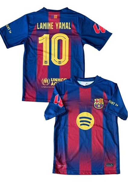 (Lamine-Yamal 10 Numara Barcelona 2026 Yeni Sezon Iç Saha Taraftar Çocuk Forması 4'lü Set