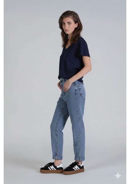 Florans Kadın %100 Pamuk T-Shirt Lacivert fırsatları