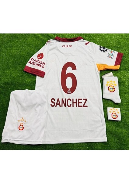 5 Yıldızlı Gâlatâsarây 2026 Davinson Sanchez Yeni Sezon Beyaz Çocuk Forması 4 Lü Set