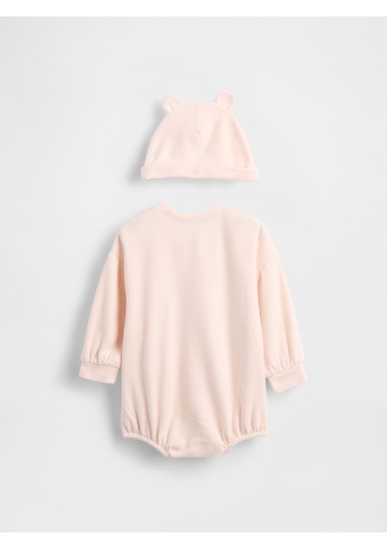 Bebek Pembe Brannan Bear Detaylı Bodysuit-Şapka Set modelleri