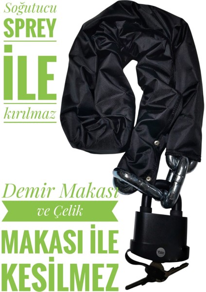 Strong Grade 14 mm 1 Metre 80 cm Kesilmez Motorsiklet Zincir Kilit Motor Kilidi Motorsiklet Kilidi