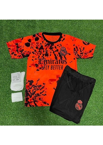R.e.a.l M.a.d.r.i.d 2024/25 Yeni Sezon Kylian Mbappe Özel Tasarım Çocuk Forması 4’lu Set (Turuncu) fırsatları