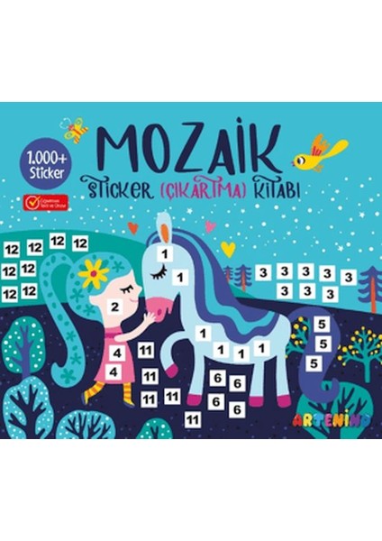 Mozaik Sticker Çıkartma Kitabı - Turkuaz