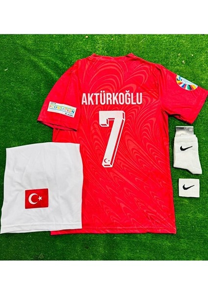 Türkiye 2026 Kerem Aktürkoğlu 7 Çocuk Forması Kırmızı 4 Lü Set