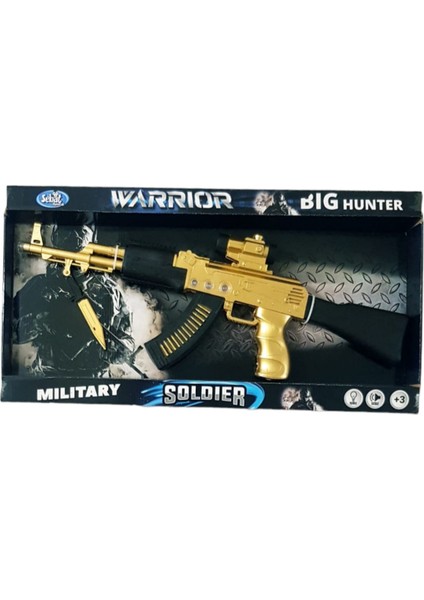 Kutulu Oyuncak Pilli Keleş Tüfek,ışıklı,sesli ,dipçiği Söktak 54 Cm.