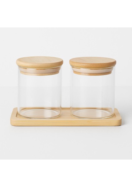 2 Lı 300 ml Baharatlık Setı- Bambum Altlıklı- Bambu Sılıkon Kapaklı fırsatları