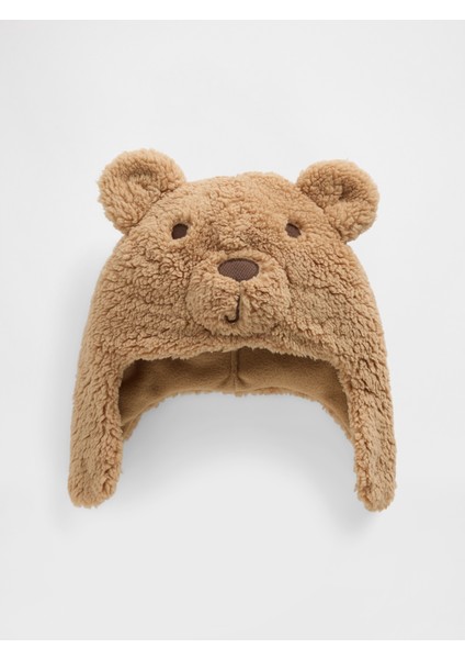 Bebek Kahverengi Kedi Trapper Şapka