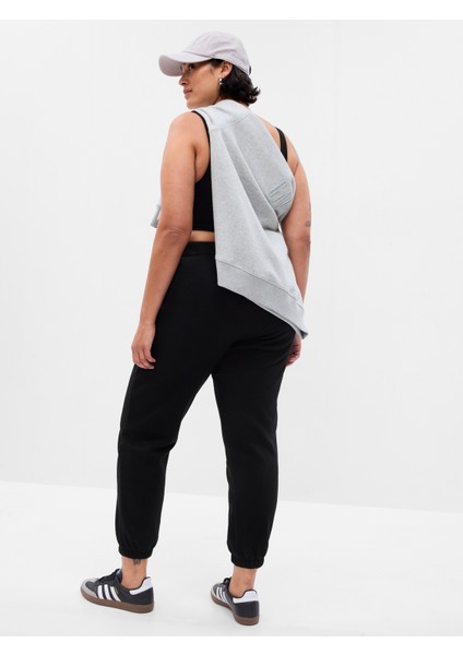 Kadın Siyah High Rise Boyfriend Jogger Eşofman Altı