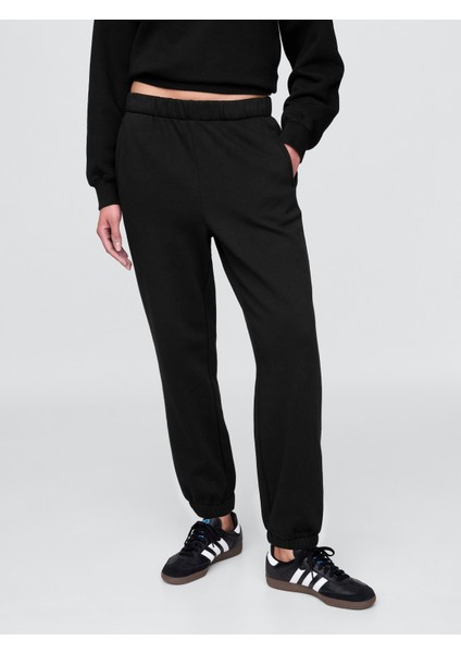 Kadın Siyah High Rise Boyfriend Jogger Eşofman Altı