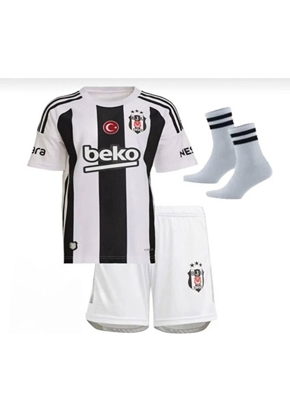 B.e.ş.i.k.t.â.ş Forması Özel Beyaz 2024/2025 Yeni Sezon Çocuk Futbol Forması Bileklik Hediyeli