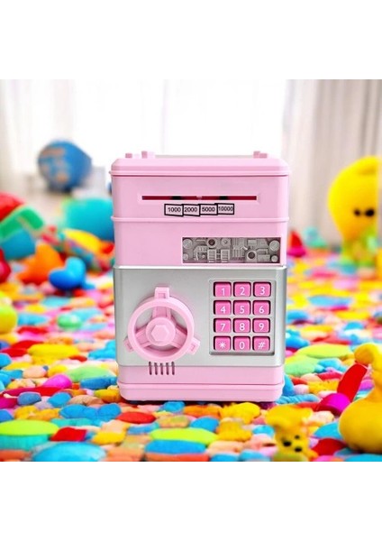 Şifreli Otomatik Kağıt Para Alan Atm Pembe Kumbara fiyatları