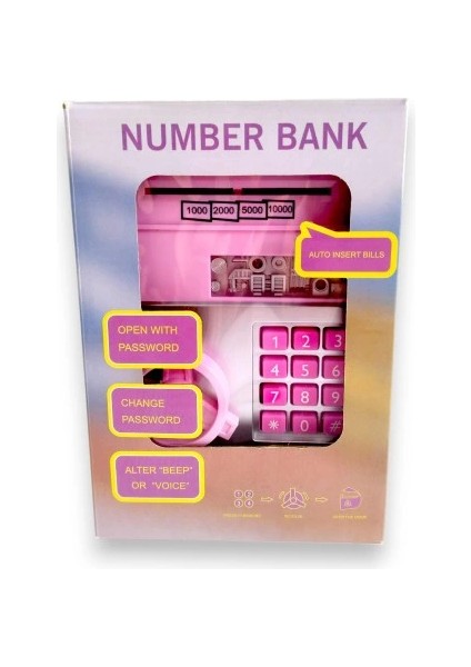 Şifreli Otomatik Kağıt Para Alan Atm Pembe Kumbara fırsatları