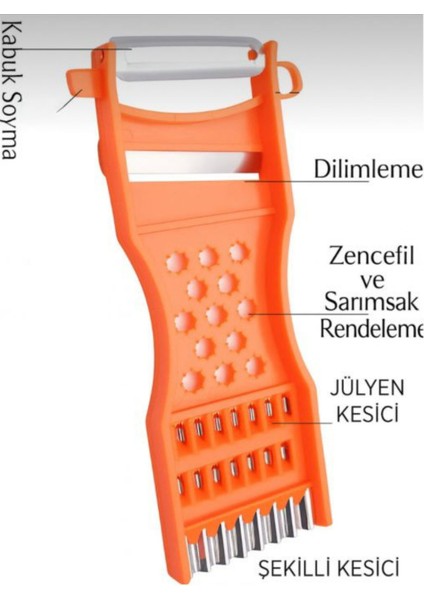 4 ADET - Çok Amaçlı Sebze Meyve Rende - Soyacak -Julliene ve Spiral Doğrayıcı modelleri