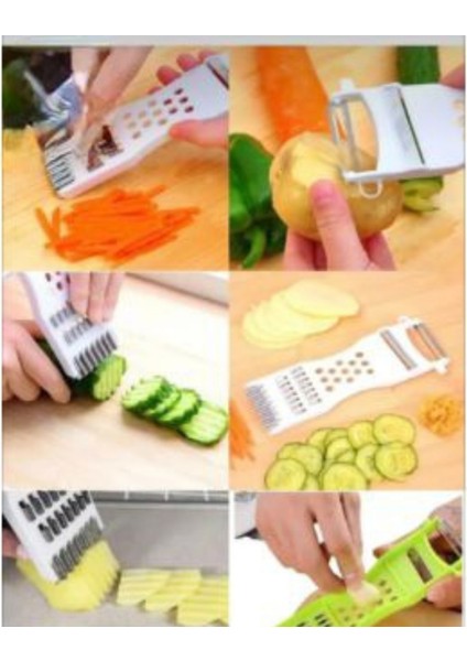 4 ADET - Çok Amaçlı Sebze Meyve Rende - Soyacak -Julliene ve Spiral Doğrayıcı fırsatları