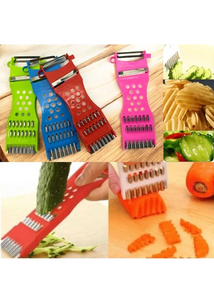 4 ADET - Çok Amaçlı Sebze Meyve Rende - Soyacak -Julliene ve Spiral Doğrayıcı indirimleri