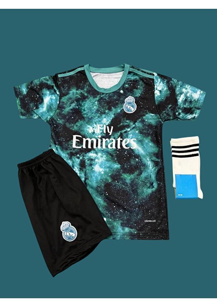 'real'madrid' Cristiano Ronaldo Cr7 Galaxy Özel Tasarım Çocuk Futbol Forması 3'lü Takım fırsatları