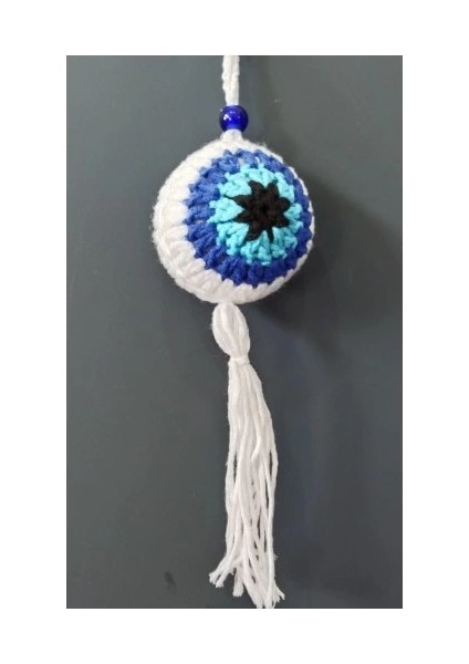 Nazar Boncuğu Desenli Püsküllü Beyaz Araba Süsü fiyatları