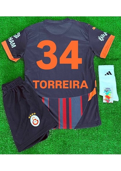 G/âla/tâsa/rây 5 Yıldızlı 2024/25 /torreira/ 34 Alternatif Siyah Çocuk Forması 4 Lü Set