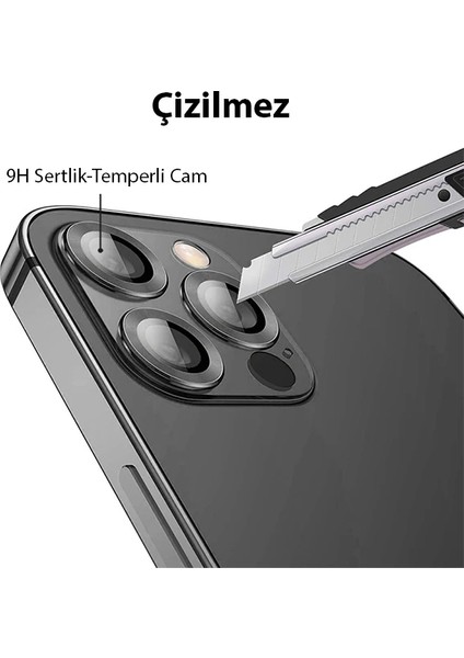 Ally Iphone 13 Pro -13 Pro Max 3D Metal Çerçeveli Kamera Lens KORUYUCU-(5775) - A047H316-M81047 indirimleri