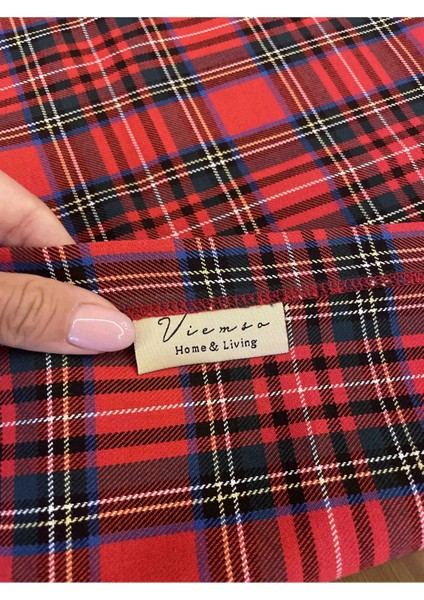 Yılbaşı Ekose Kırmızı Yeşil Premium Masa Örtüsü 100X100CM fiyatları